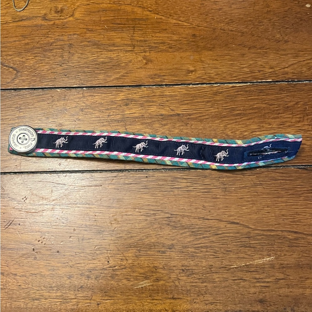 Kiel James Patrick Plaid Fabric Bracelet with Elephants